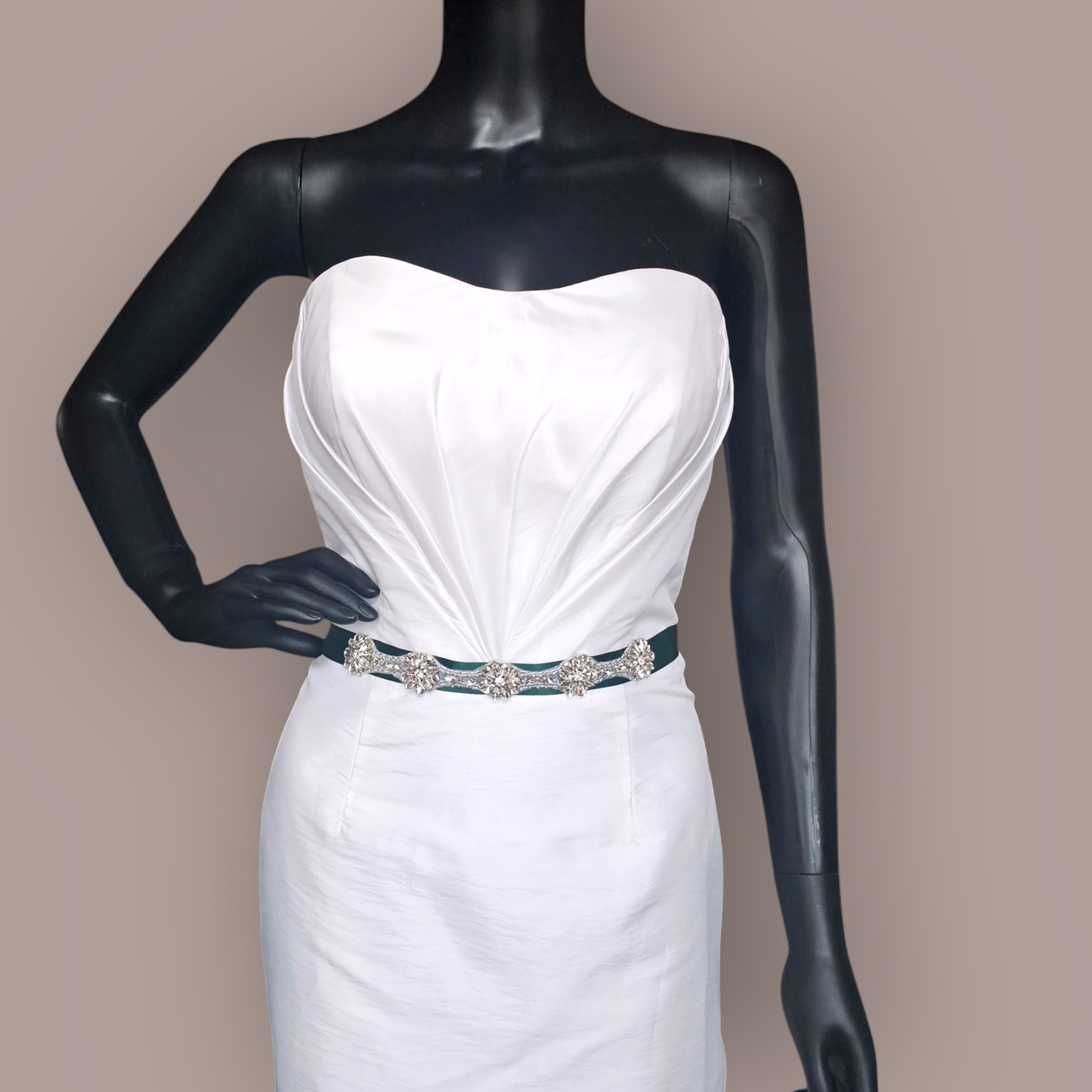 Venus White Taffeta Minimalist Fitted Wedding Gown