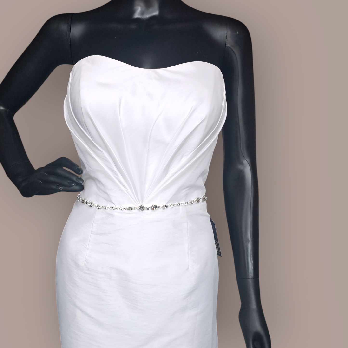 Venus White Taffeta Minimalist Fitted Wedding Gown