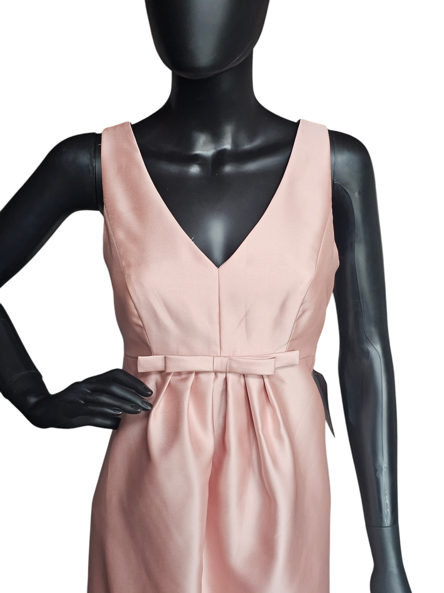 Toasted Sugar Satin Twill V-Neck Full Length Formal - Alfred Sung NWT