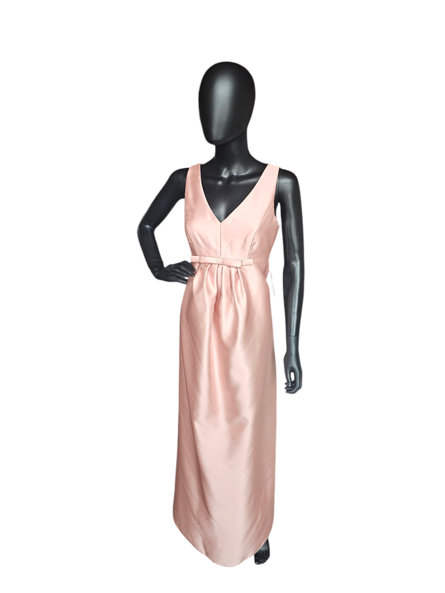 Toasted Sugar Satin Twill V-Neck Full Length Formal - Alfred Sung NWT