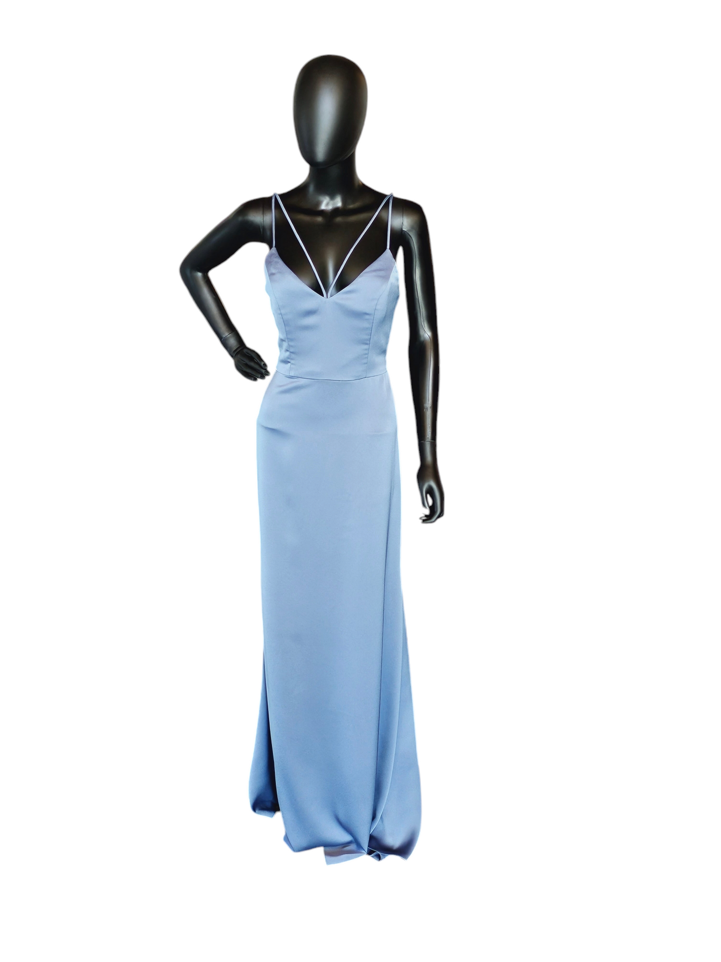 Steel Blue Crepe Bridesmaid Dress - Hayley Paige - NWT Steel Blue Crepe Bridesmaid Dress - Hayley Paige - NWT