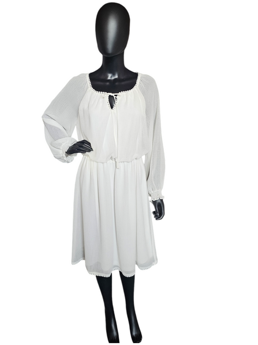 White Peasant Dress - Adrianna Papell