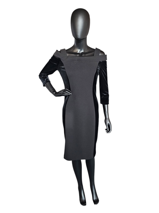 Black Off Shoulder Sheath Cocktail/Party Dress - Calvin Klein