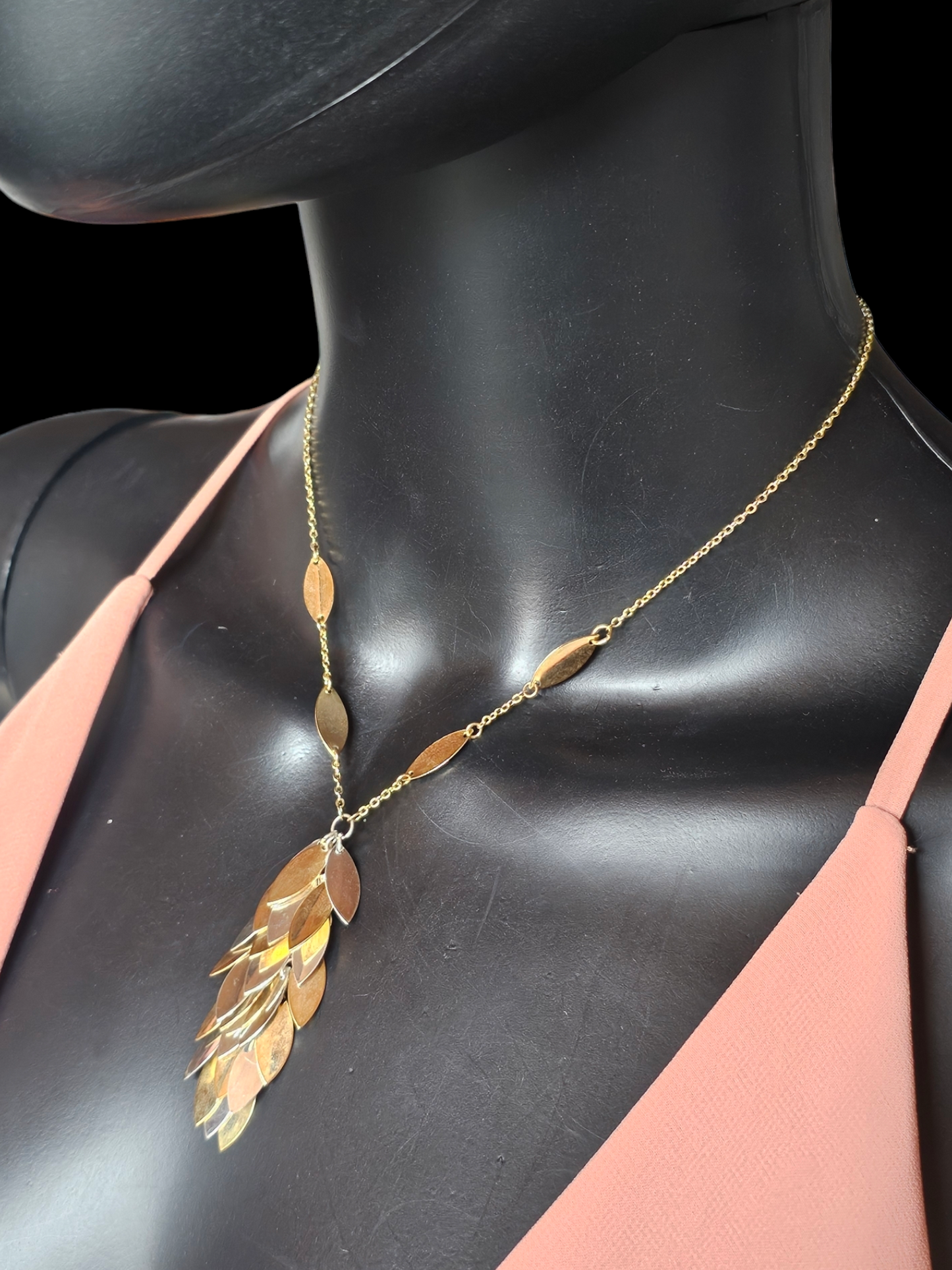 Silver/Gold Waterfall Y Necklace