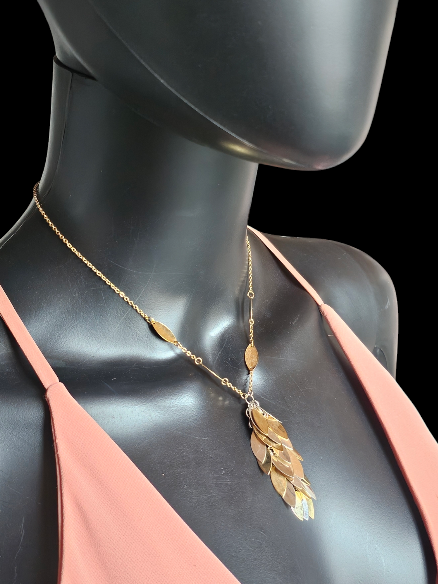 Silver/Gold Waterfall Y Necklace