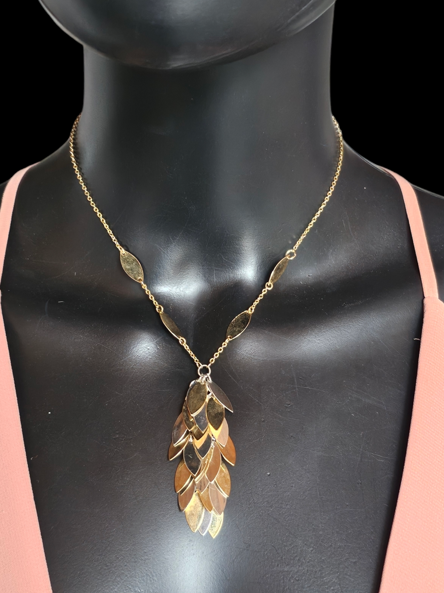 Silver/Gold Waterfall Y Necklace