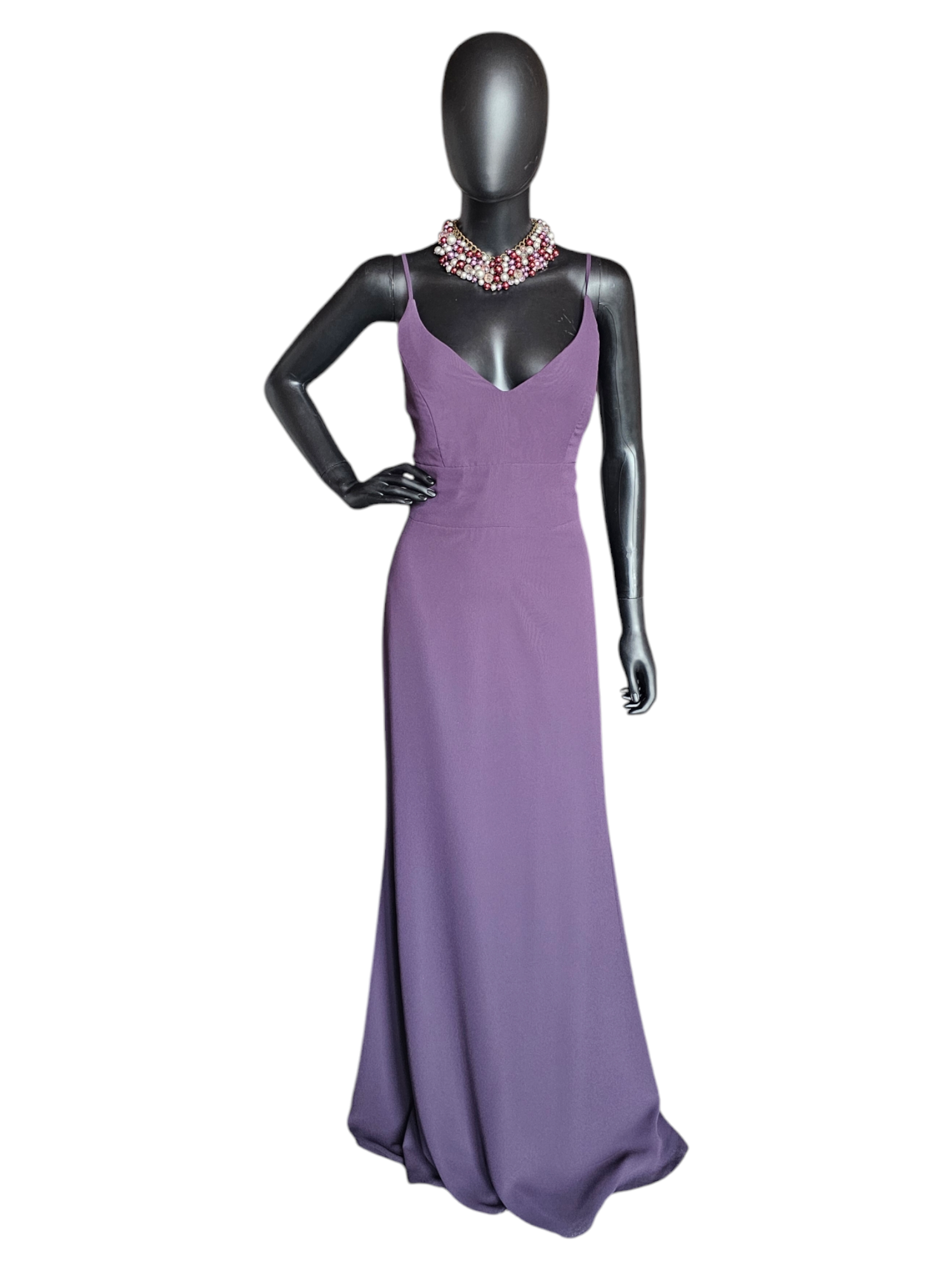 Plum V-Neck Chiffon Formal Gown - Hayley Paige Arabella Bridal Plum V-Neck Chiffon Formal Gown - Hayley Paige Arabella Bridal