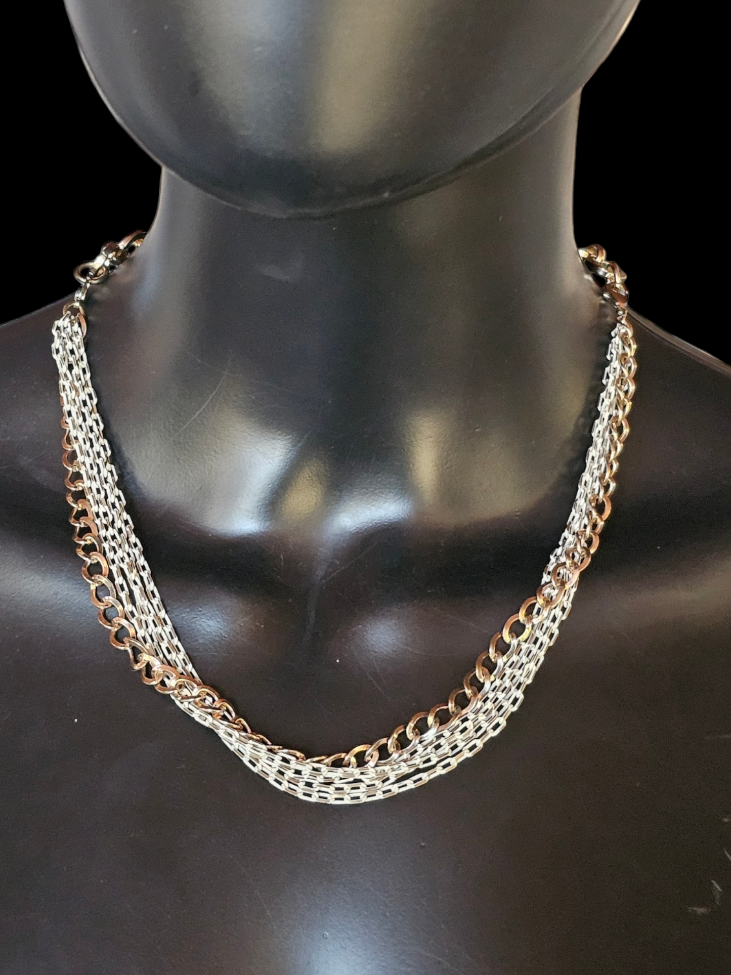 Gold/Chain/White Quartz Convertible Multi Strand Necklace - White House Black Market