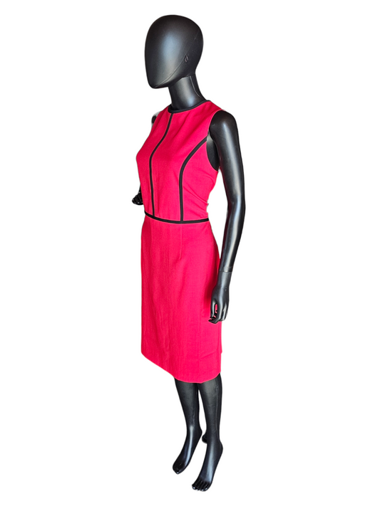 Red/Black Piping Mid Length Sheath Dress - Black Label by Evan Picone NWT