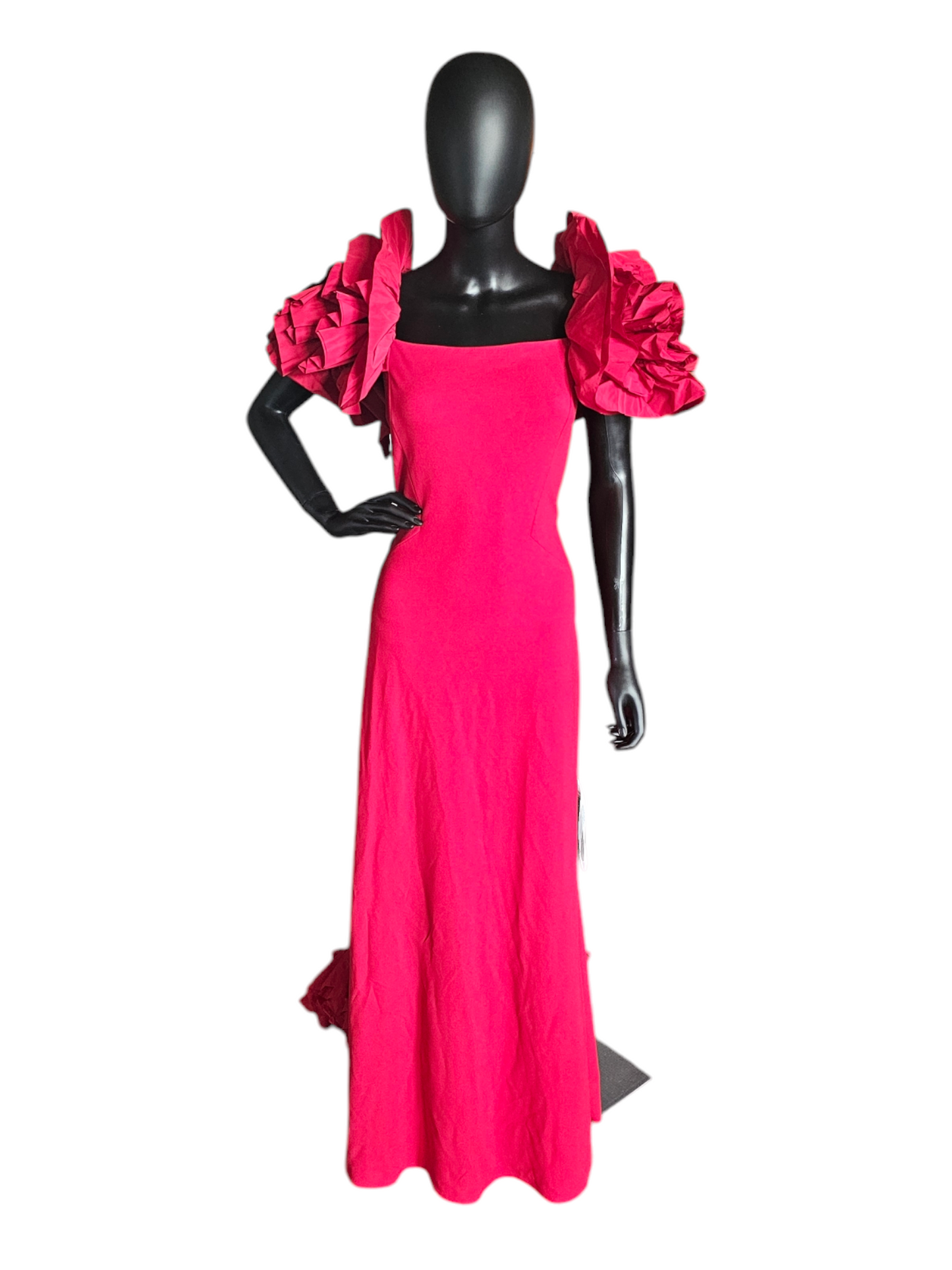 Ruby Crushed Sleeve W/Train Formal Gown - NWT - Tadashi Shoji