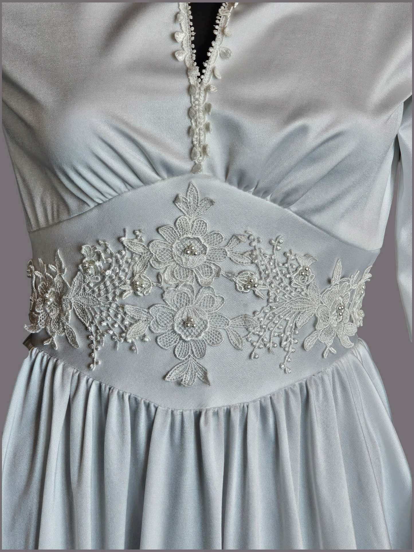 Vintage 70's White Long Sleeve Wedding Gown