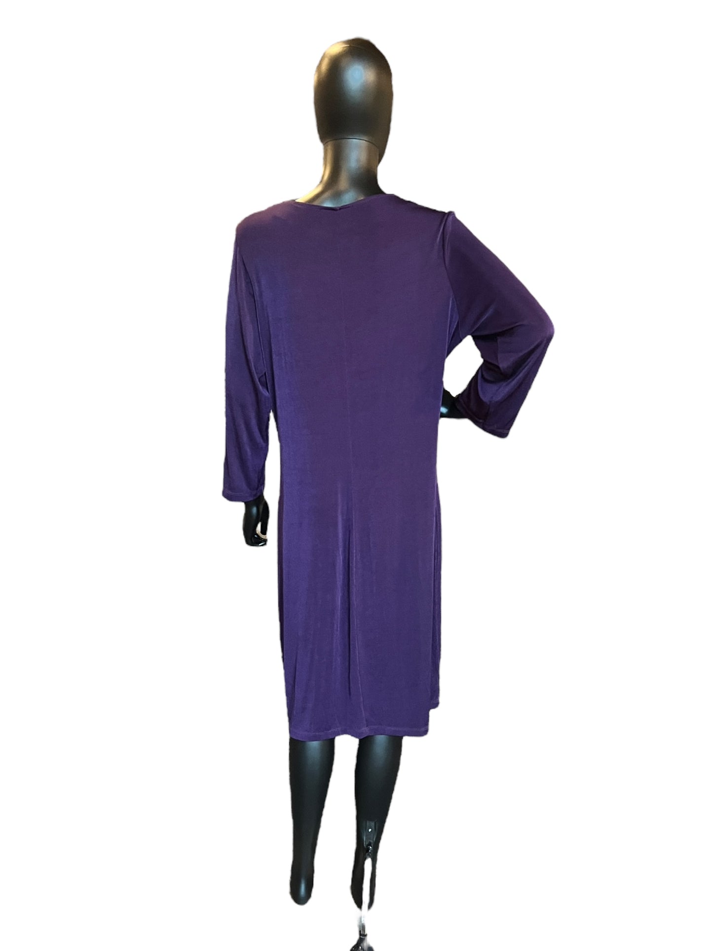 Purple Sequin Stretch Mid-Length Dress