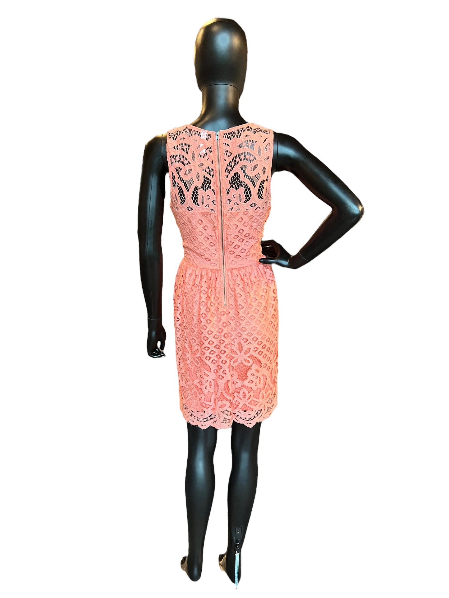 Peach Lace Mid-Length Dress