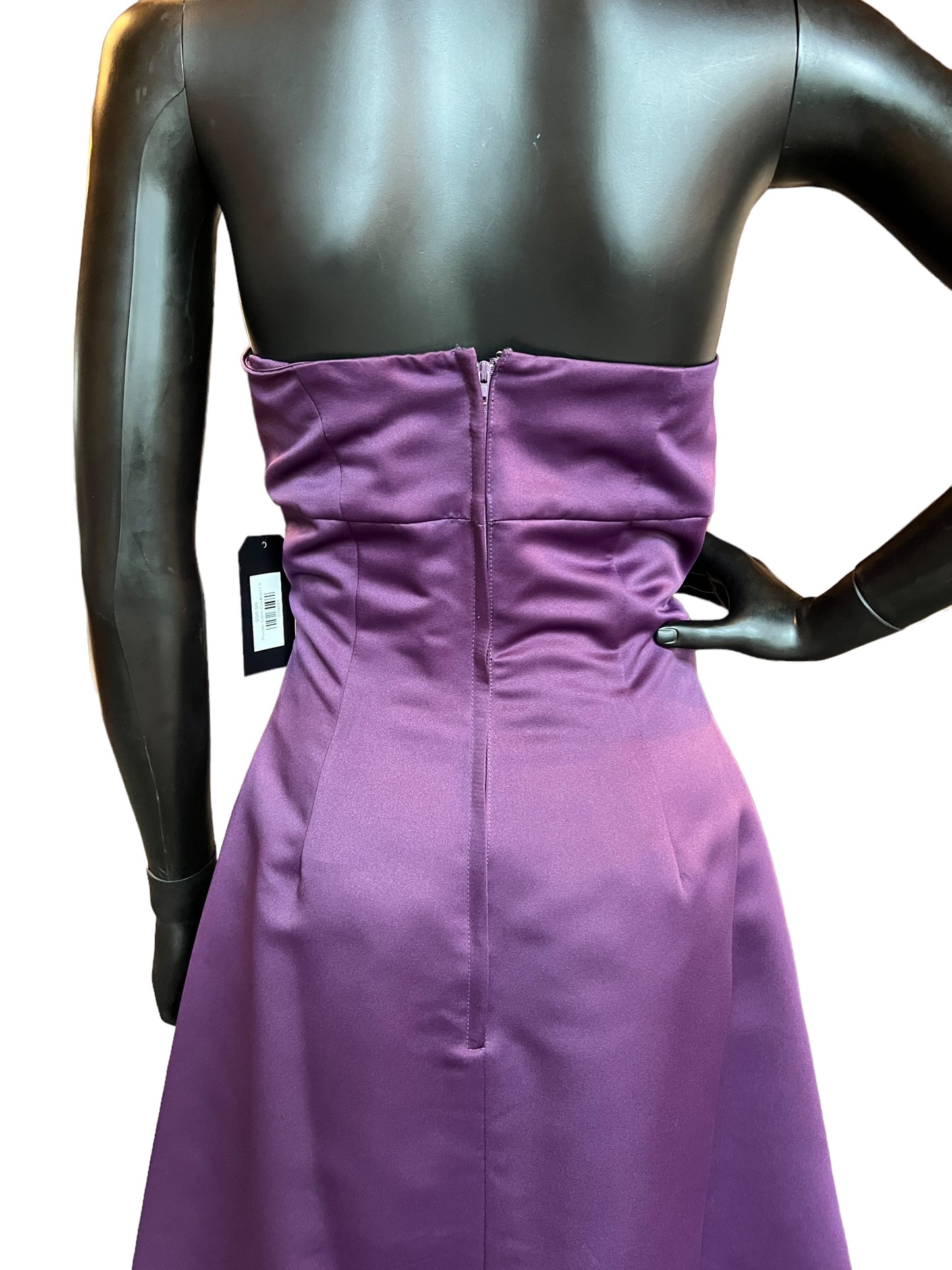 Purple Satin Cocktail Mid-Length Dress