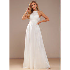 Chiffon Halter Wedding Gown