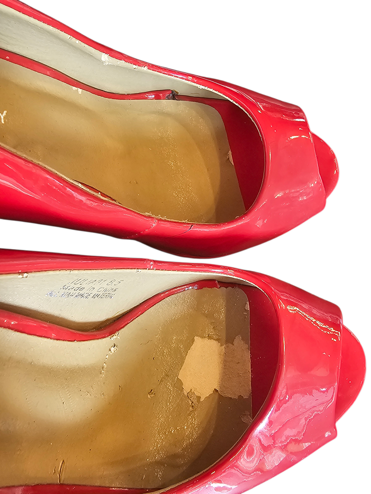 Red Patent Leather Open Toe Shoe - Riverberry