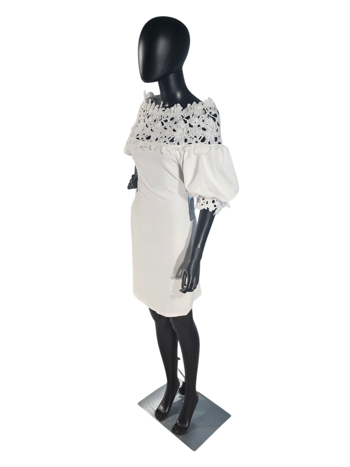 Angela Fashion White Stretch Crepe Dress