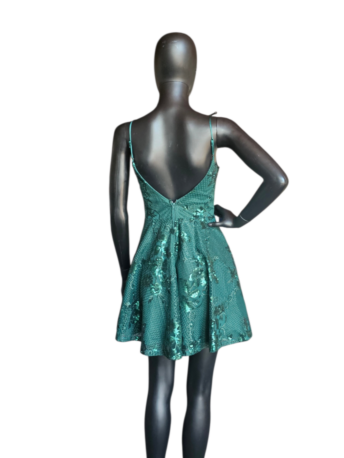 Forest Green Babydoll Glitter NWT Homecoming Dress - City Studio