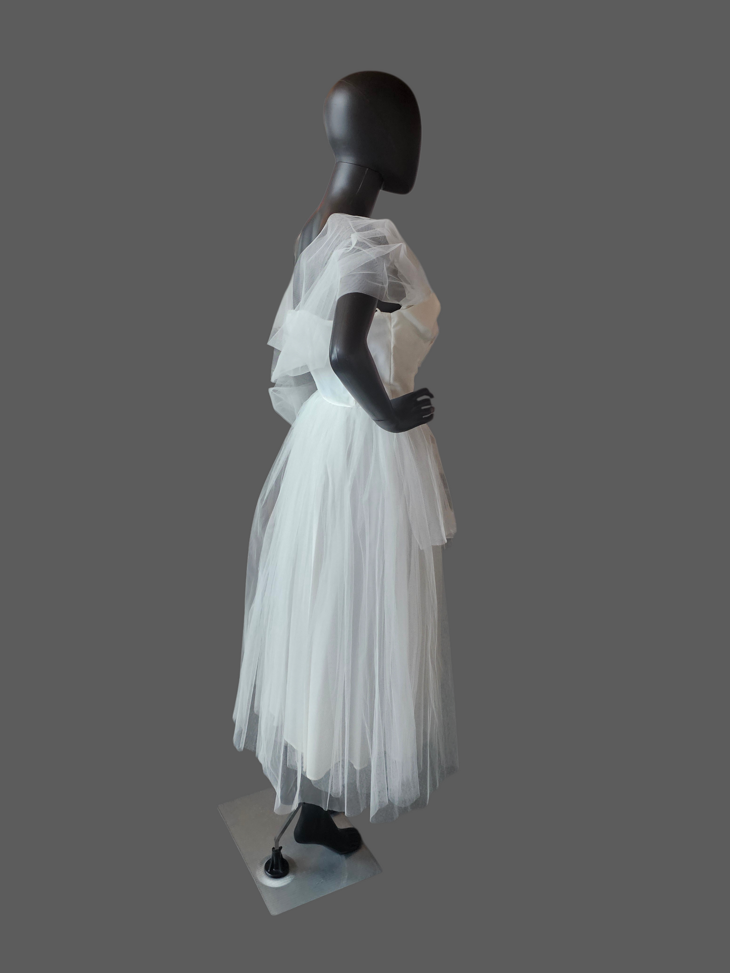 Vintage 50's Tulle Tea-Length Wedding Dress