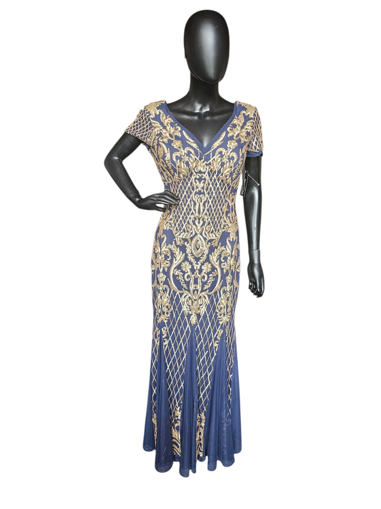 Navy Blue/Gold Sequin - R & M Richards