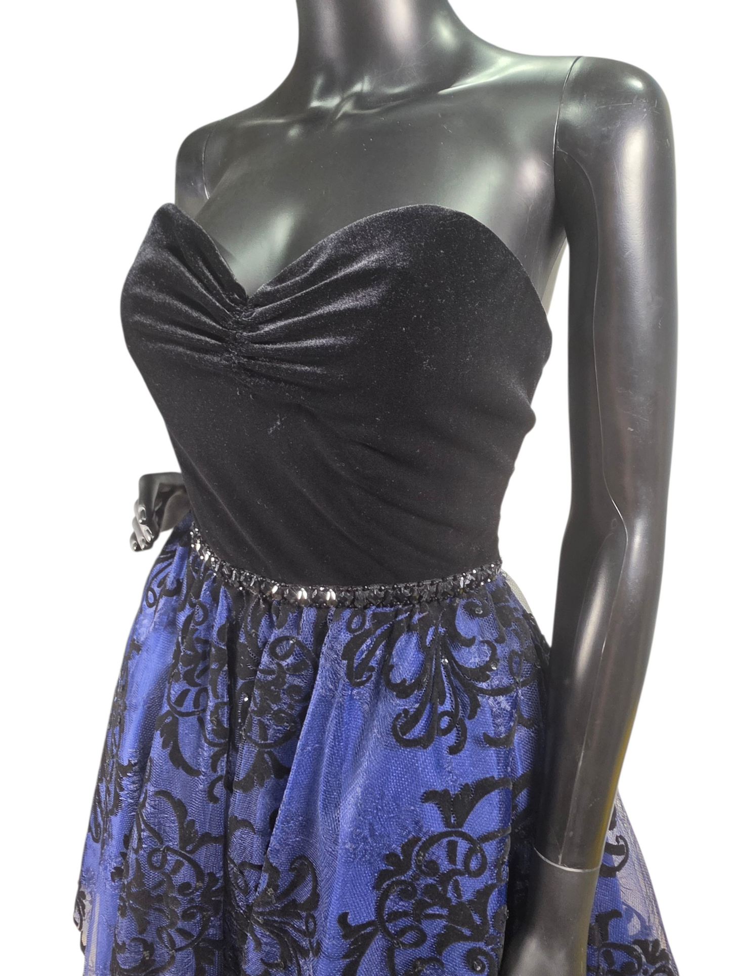 Black/Royal Blue Sweetheart Mini - Mori Lee