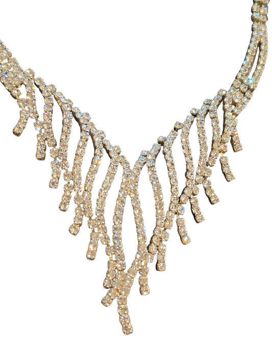 Deep V-Crystal Necklace