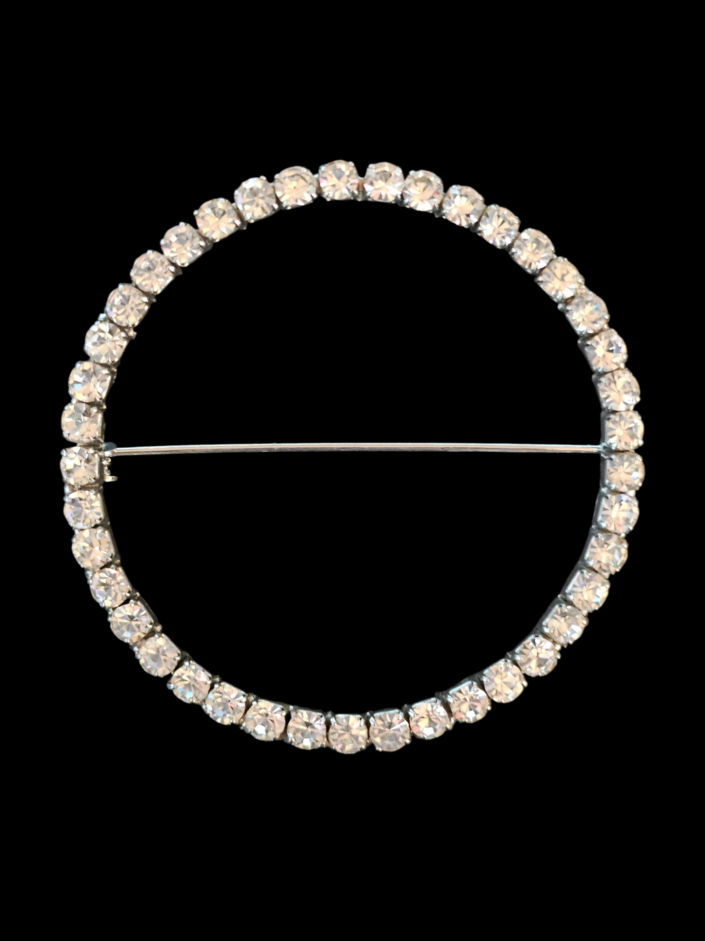 Large Round Crystal Pin
