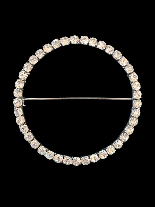 Large Round Crystal Pin