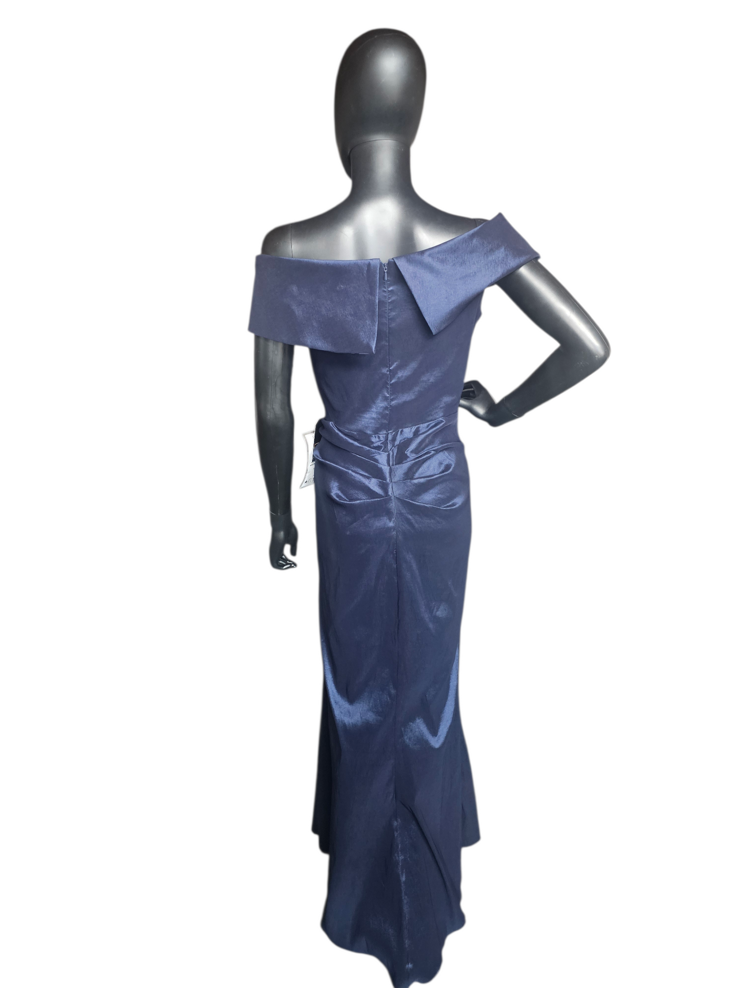 Navy Taffeta Off Shoulder Formal Dress NWT - Xscape
