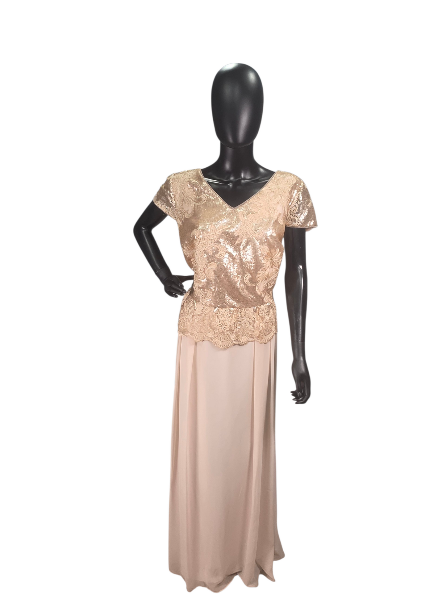 Blush Peplum Cap Sleeve - Adrianna Papell