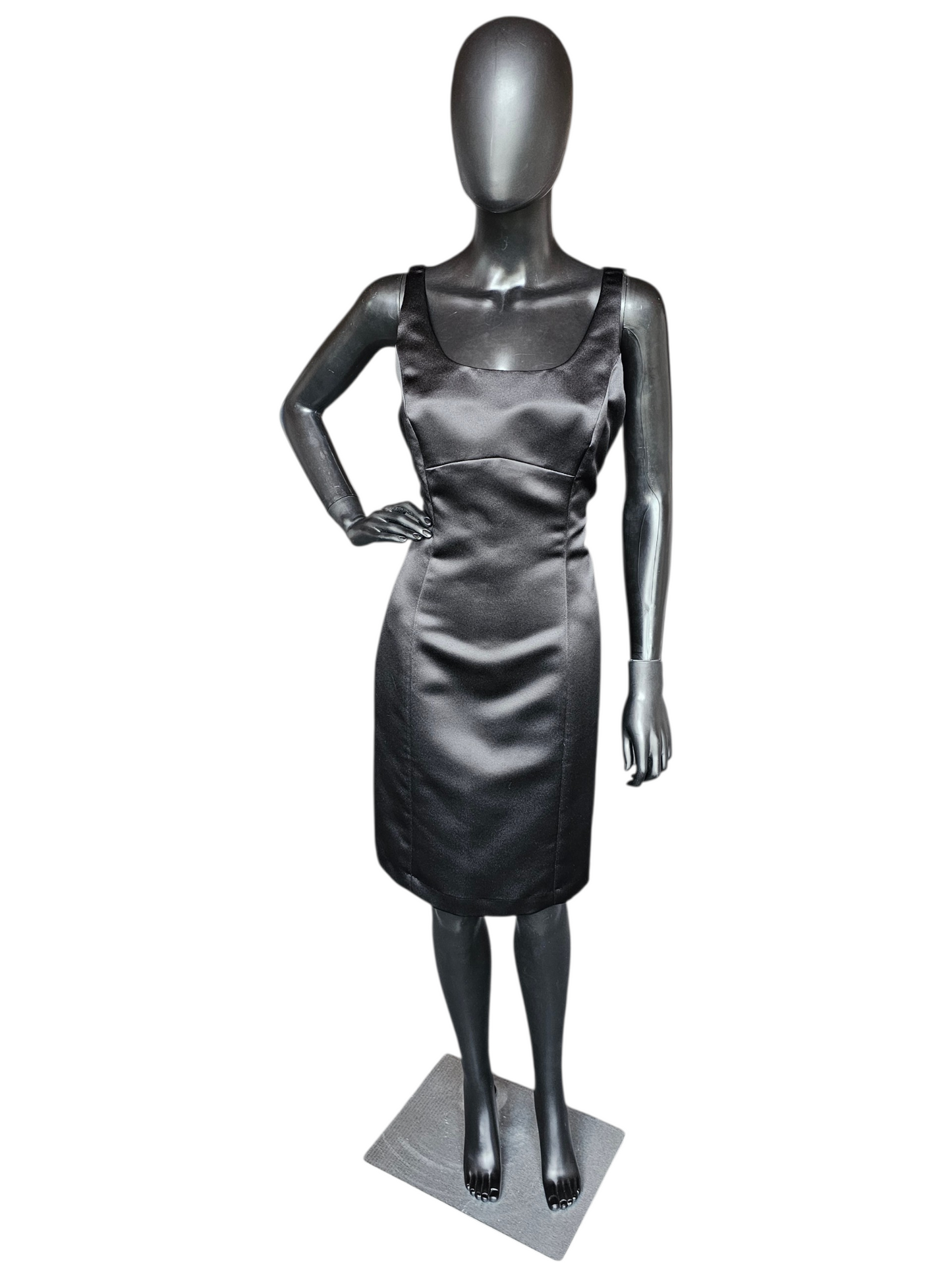 Black/White Floral Satin Cocktail Dress & Cropped Jacket - Tahari