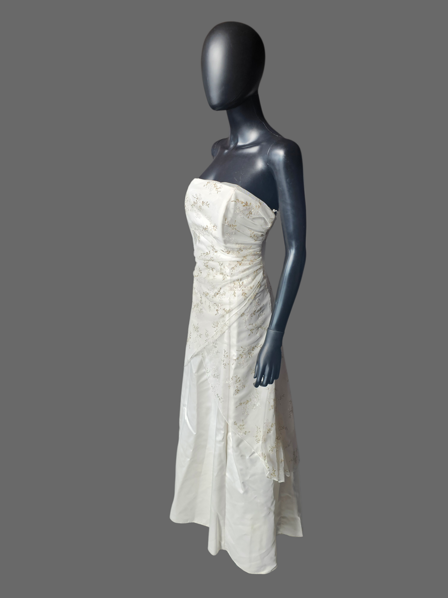 Cream/Gold Vintage Prom Maxi A-Line Dress - Jump