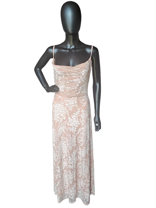 Pink Velvet Burnout NWT Backless Maxi Dress - Princess Polly