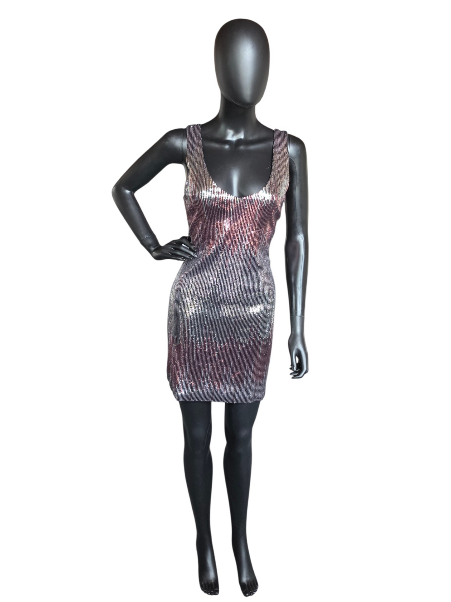 Silver Sequin Ombre Dress