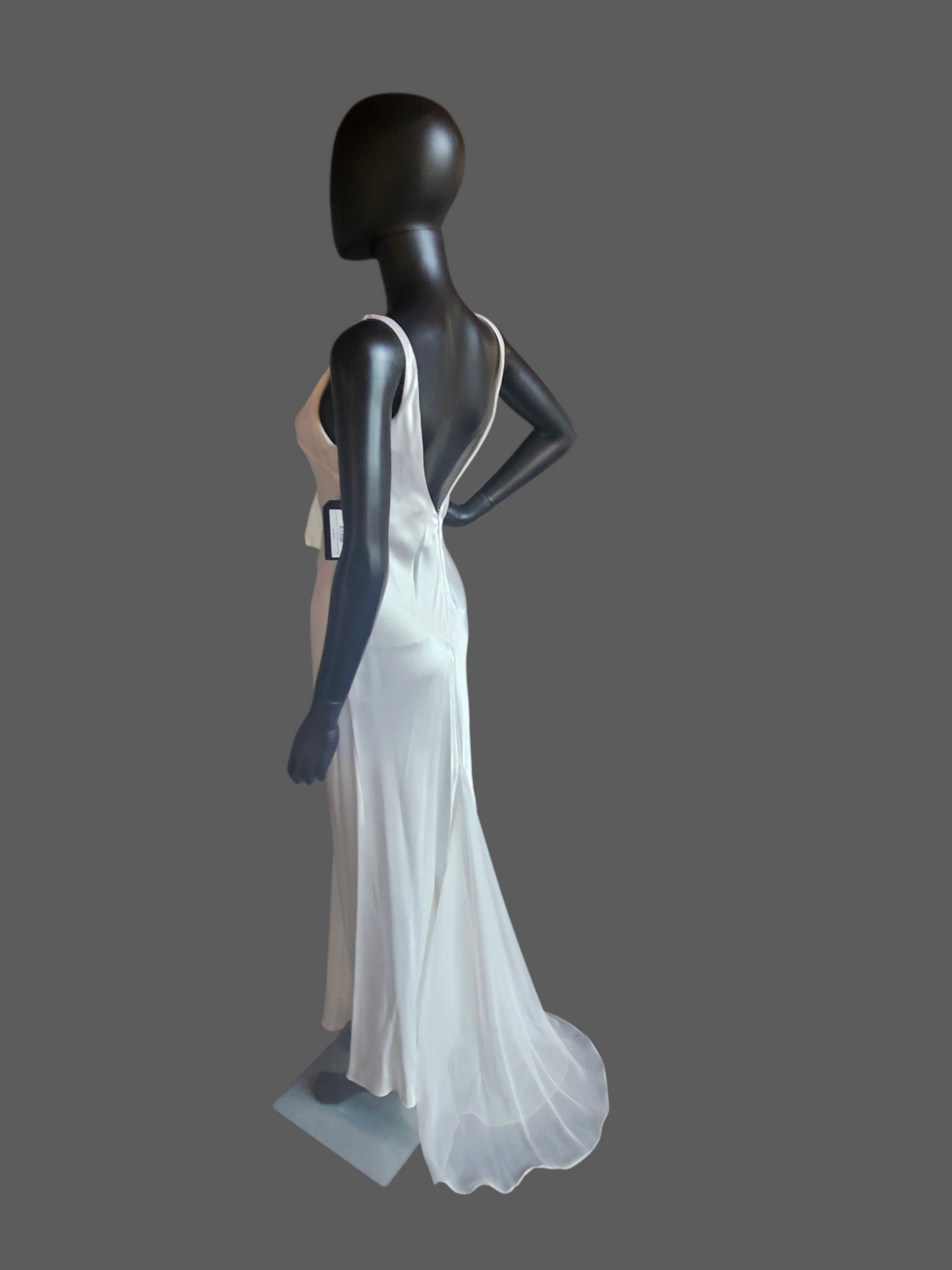 White Satin Simple Sheath Wedding Dress W/Matching Shawl - Zum Zum