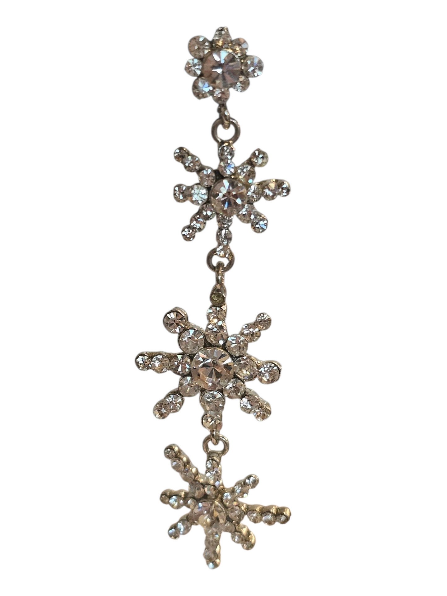 Silver Crystal Starburst Earring