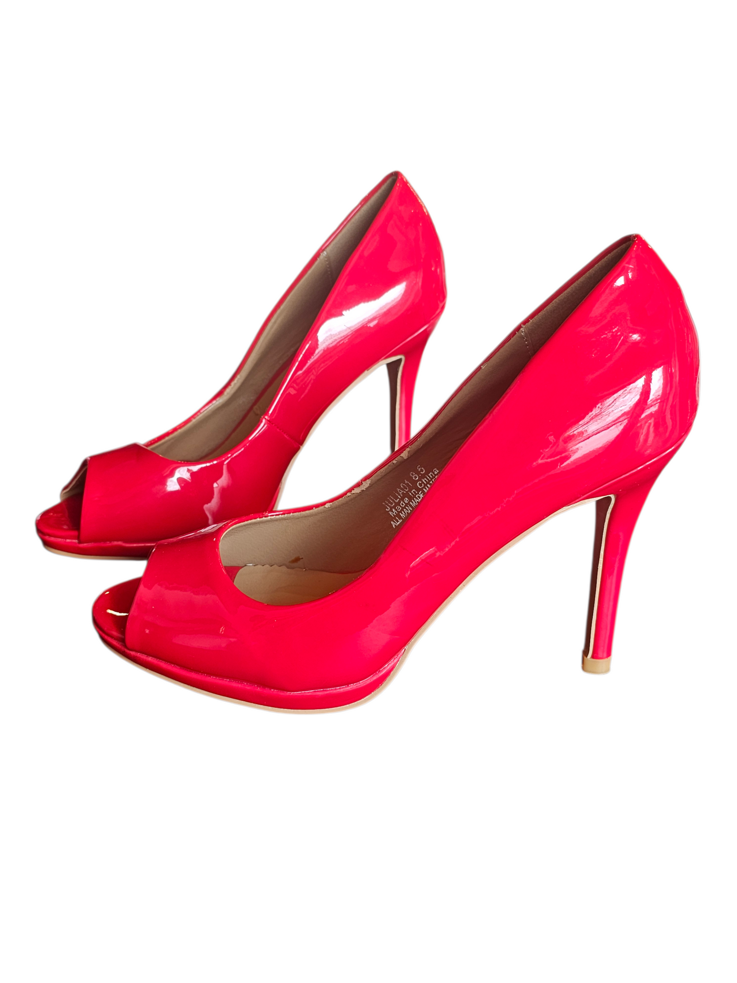 Red Patent Leather Open Toe Shoe - Riverberry