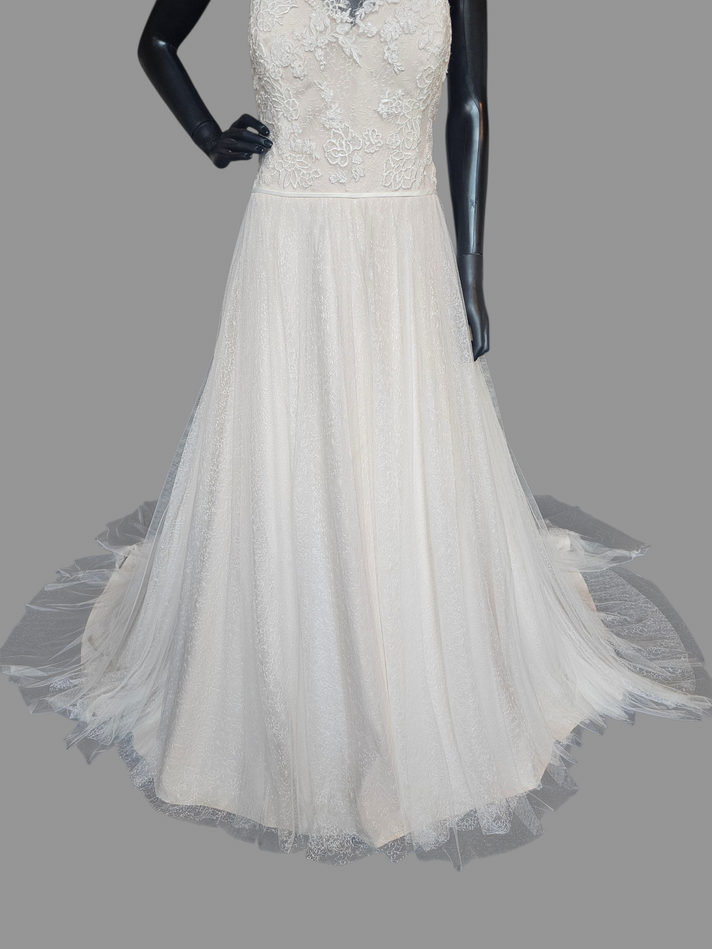 Blush Lace Racer Halter - Maggie Sottero