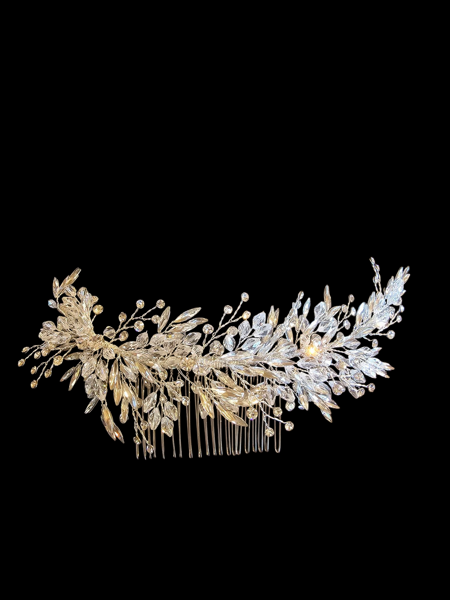 Silver/Crystal Woven Large Hairpiece