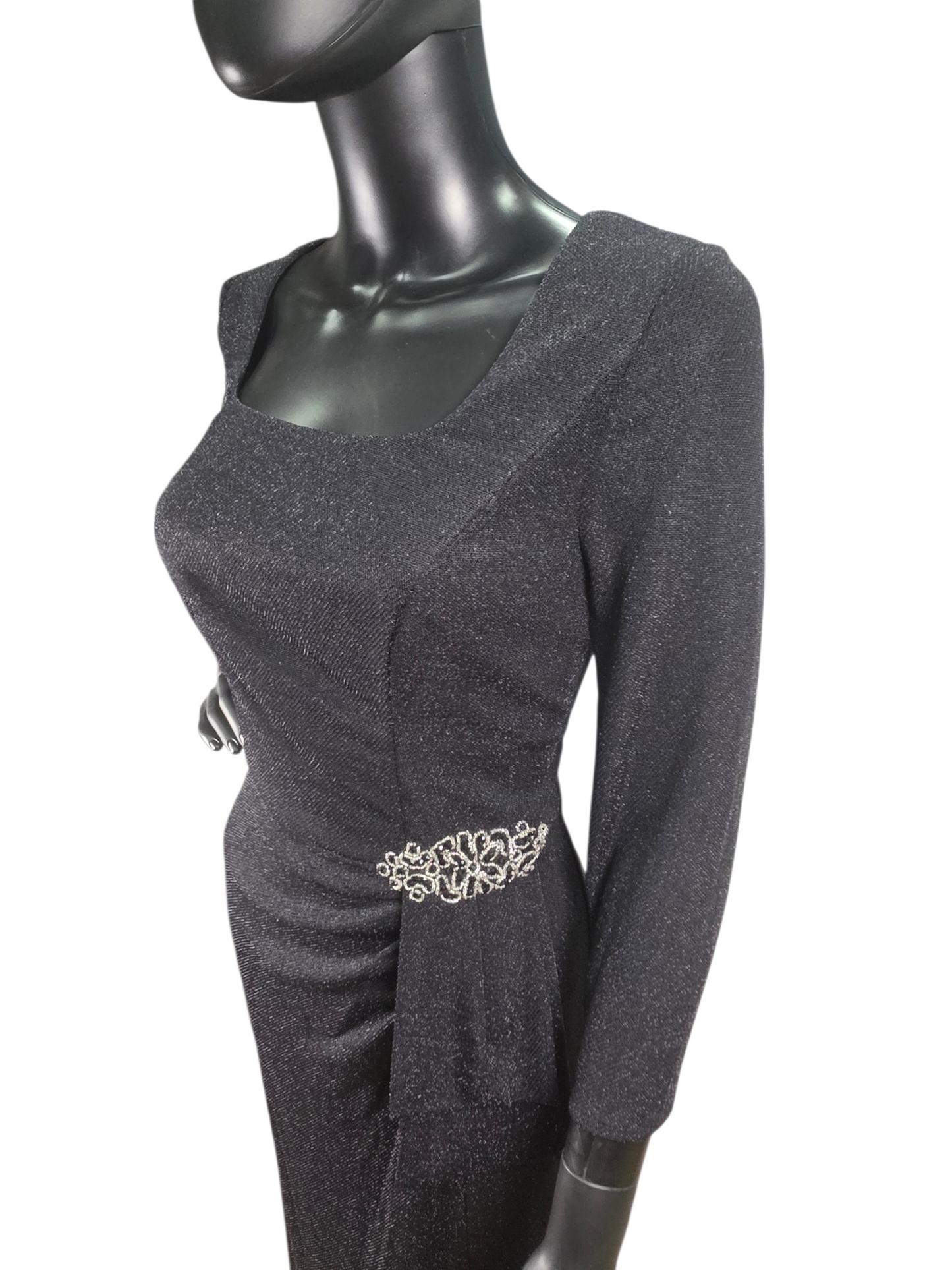 Black Shimmer Side Ruched - Alex Evenings