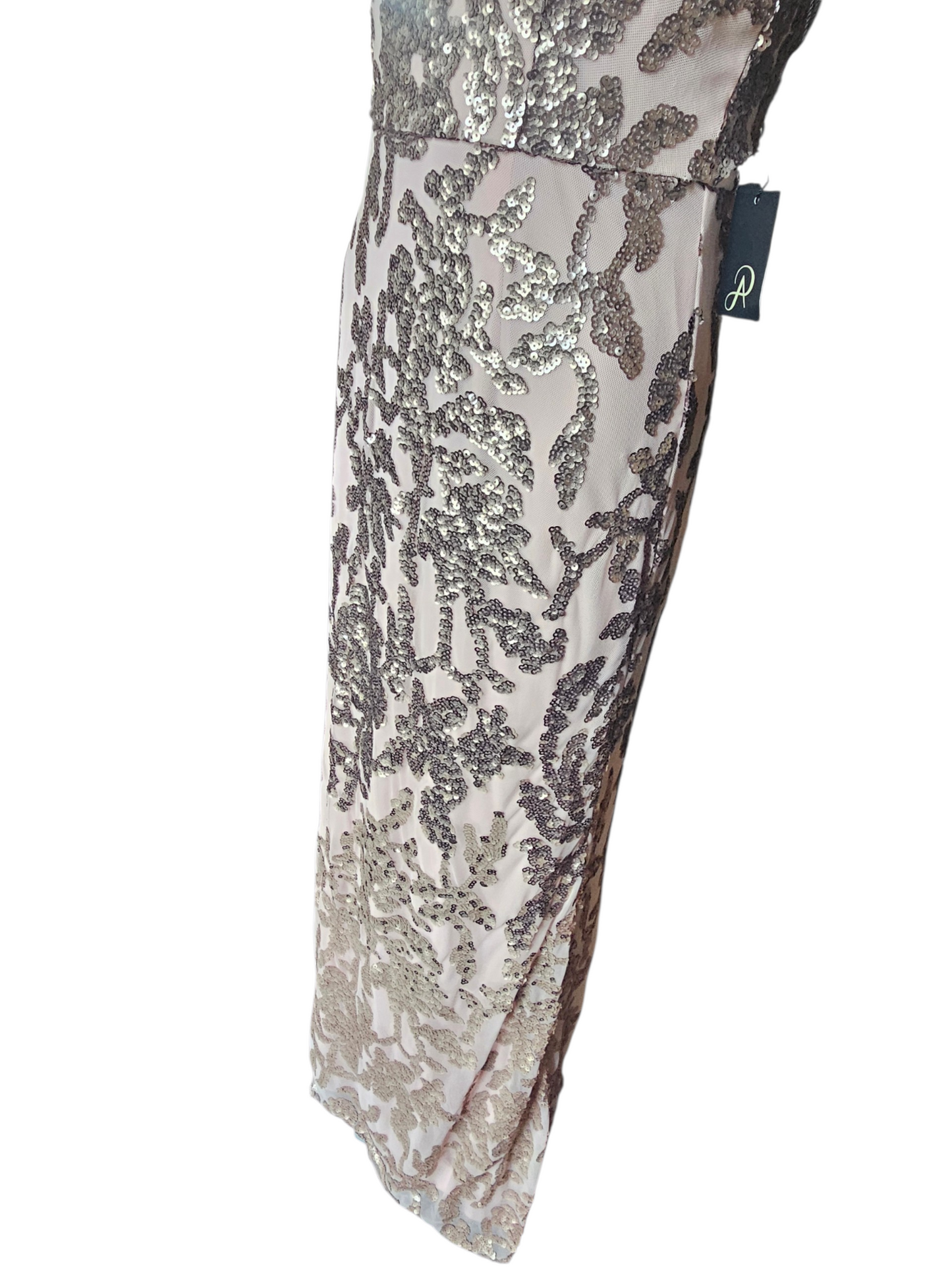 Blush High Neck Fit/Flare  Floral Ombre Sequin Maci Formal Dress - Adrianna Papell