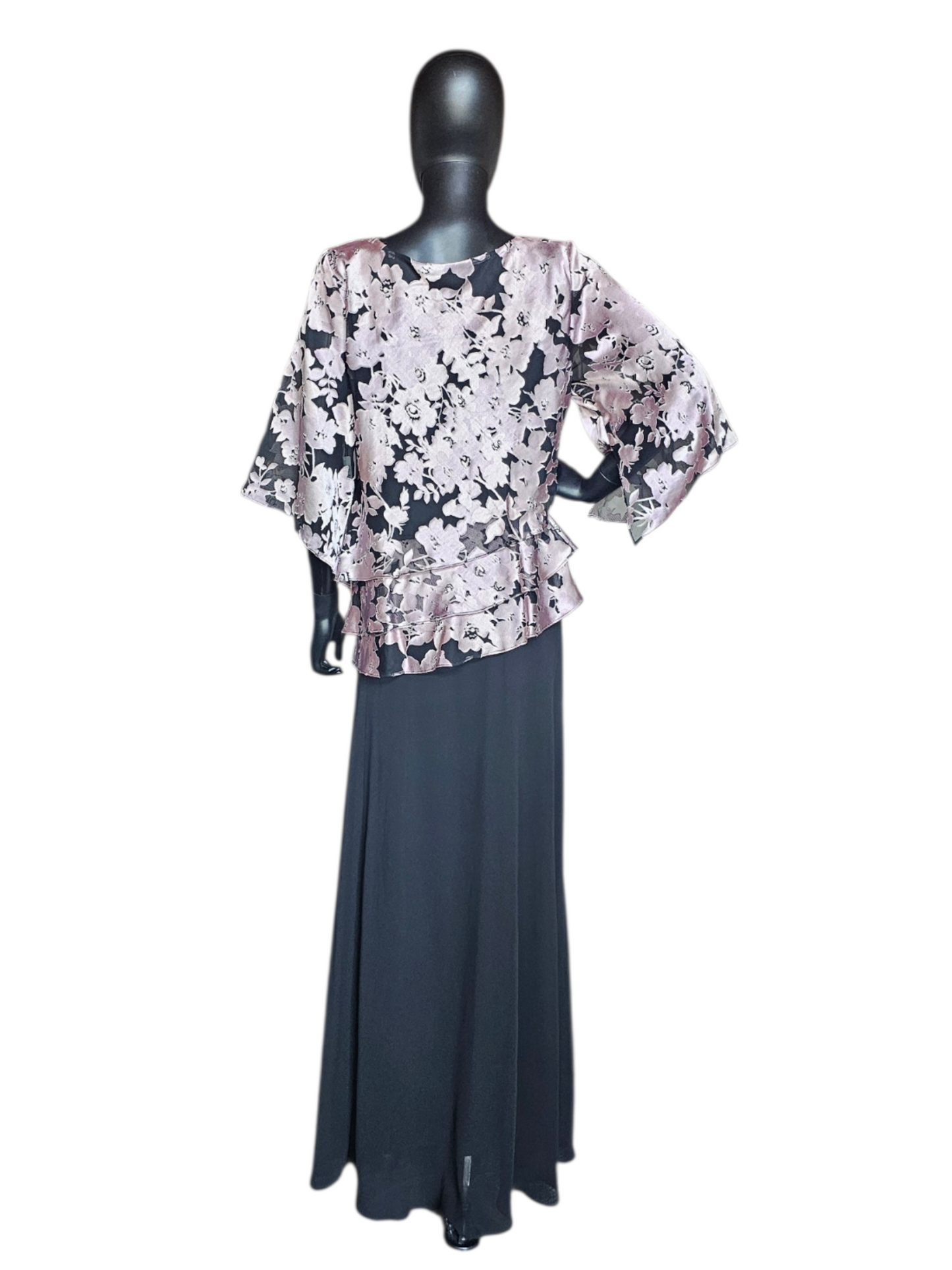 Lavender/Black Floral 2 Piece - Alex Evenings