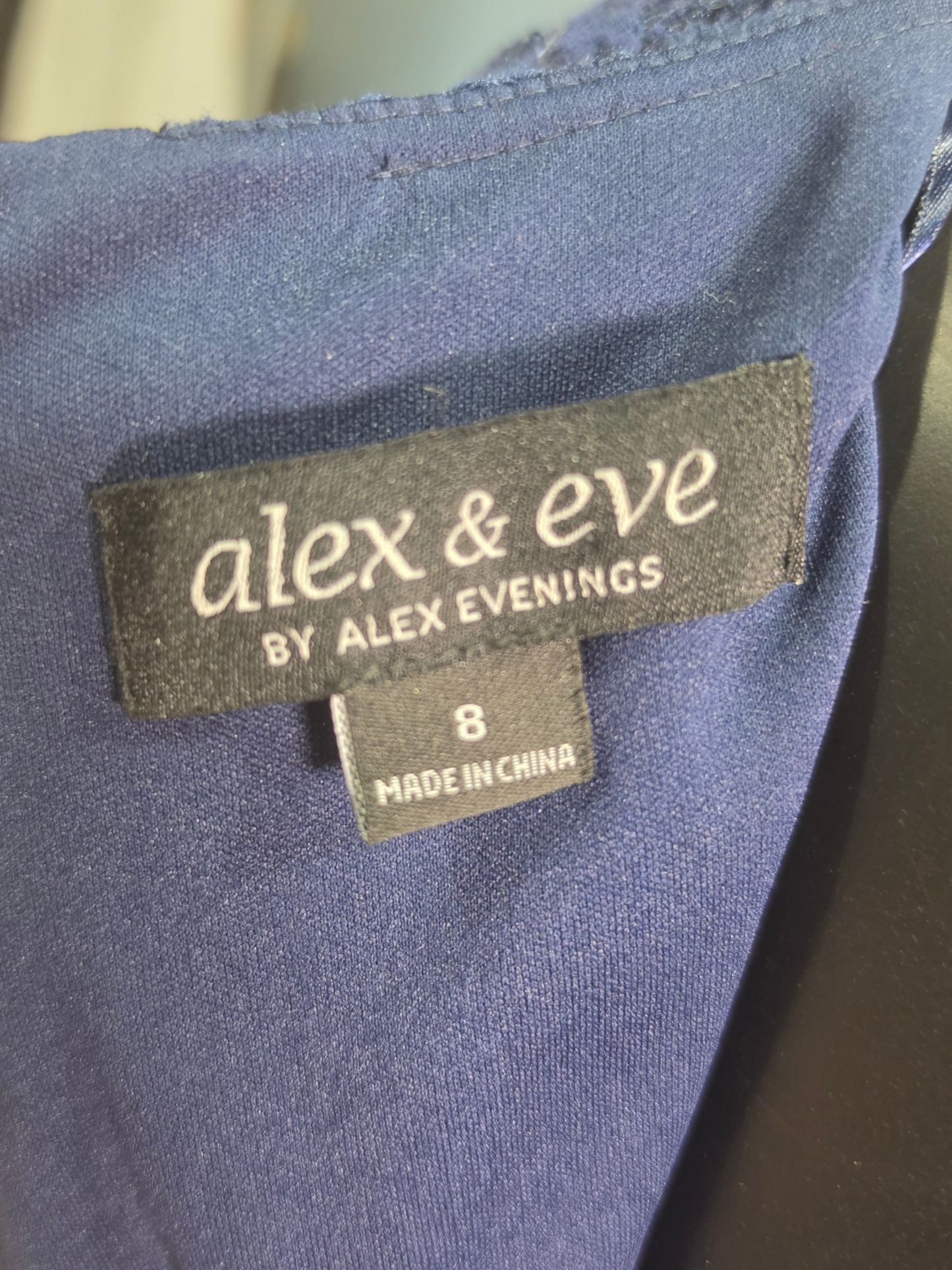 Navy Stretch Lace Long Sleeve - Alex & Eve