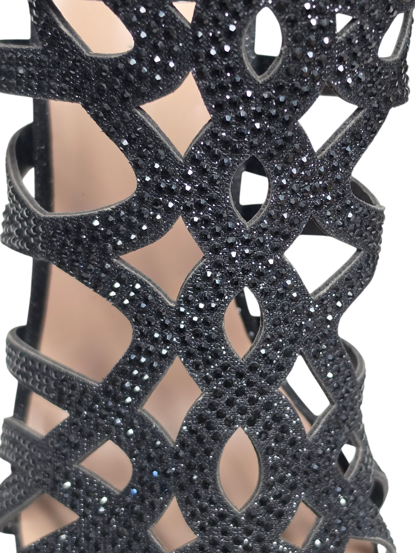 Black Sparkle Gladiator Heel Sandal - Your Party