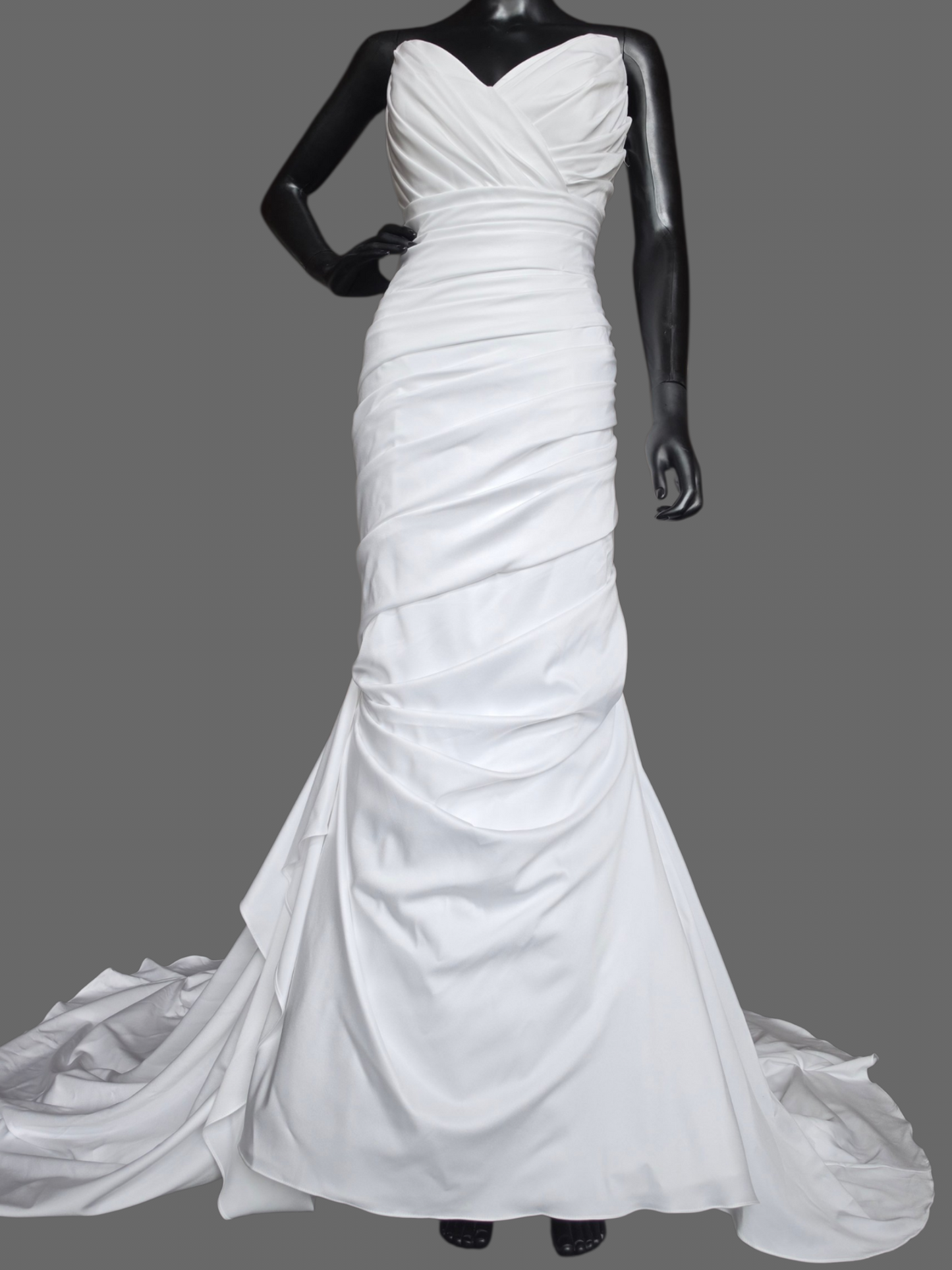 White Jersey Ruched Fitted - Maggie Sottero