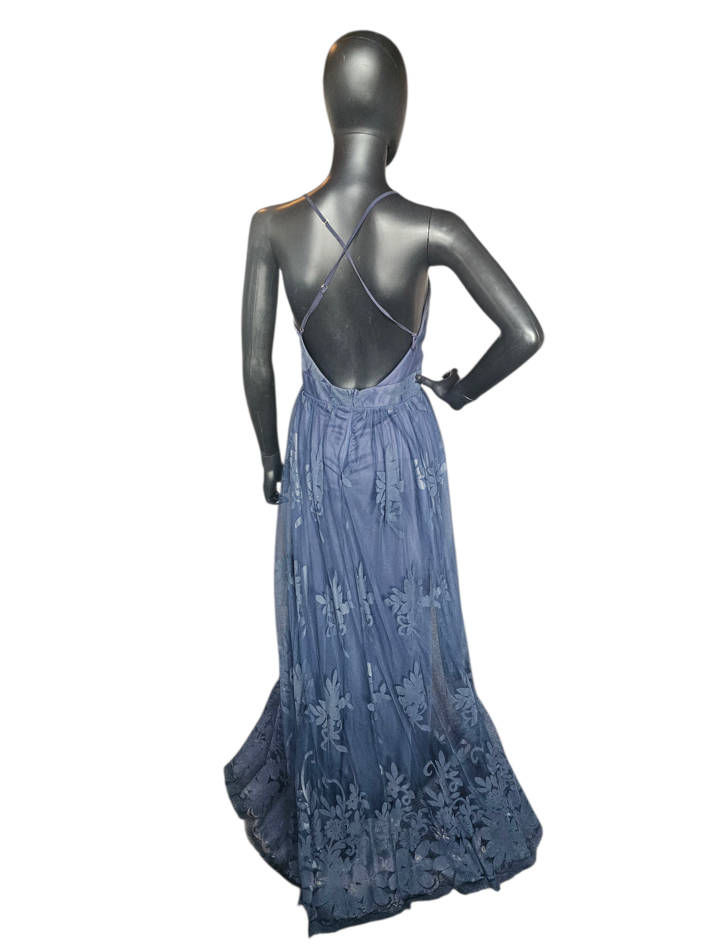 Navy Floral Boho A-Line Maxi Dress - ShoPo