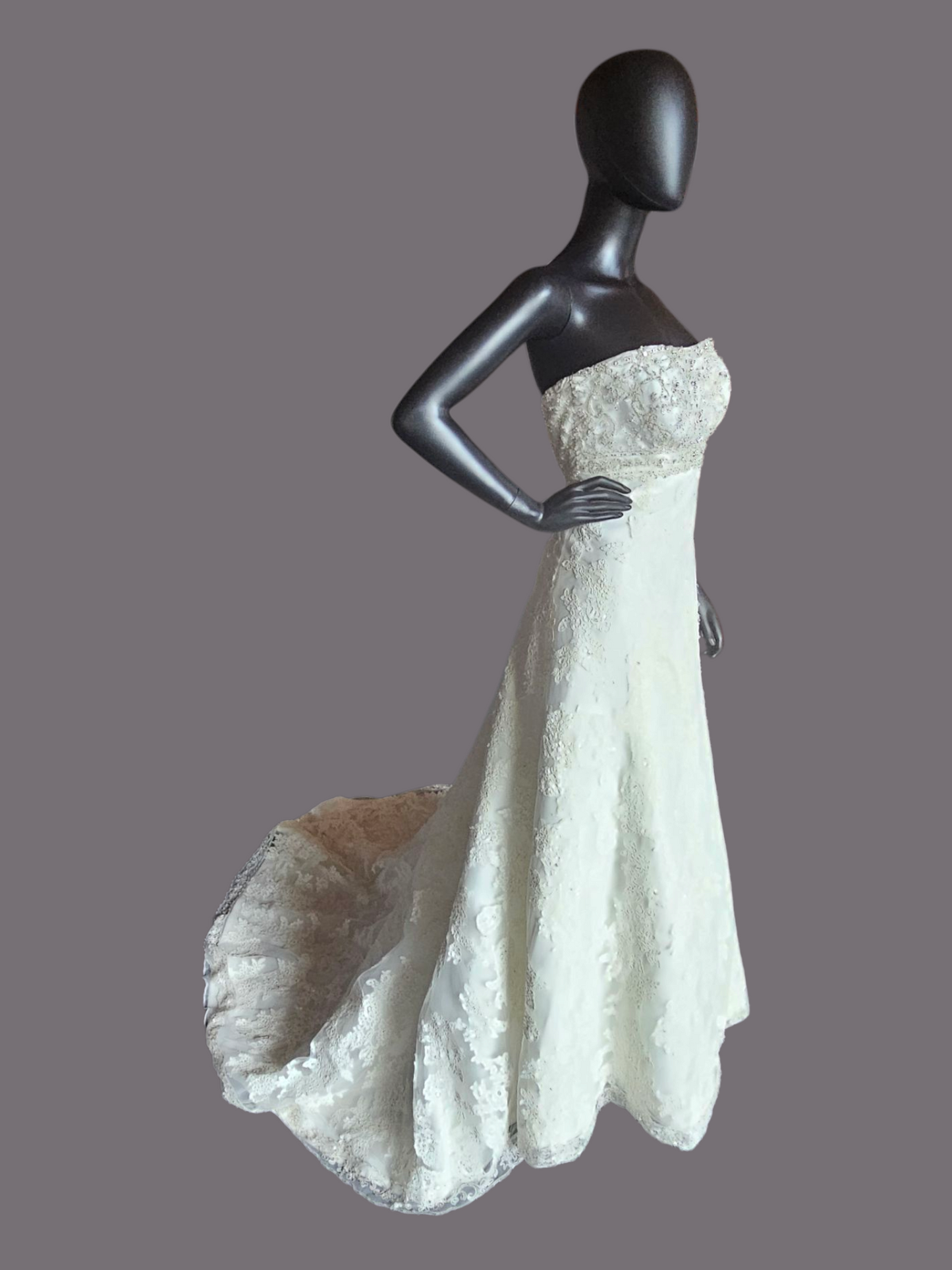 Ivory Lace Strapless Empire Waist Wedding - Morilee