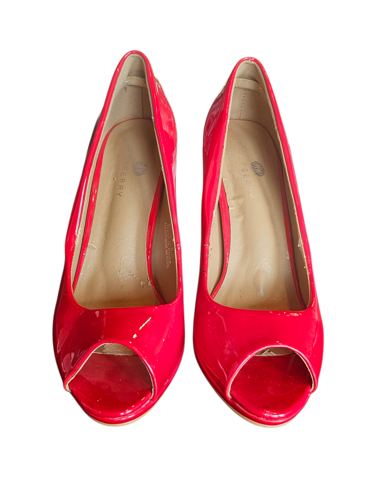 Red Patent Leather Open Toe Shoe - Riverberry