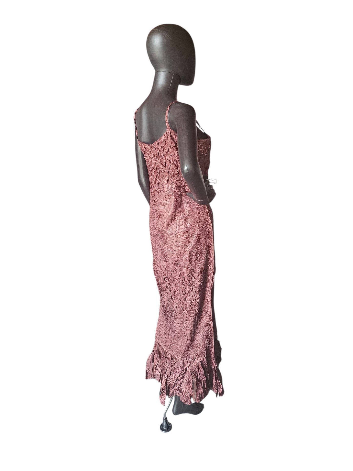 Crushed Silk Burgandy Formal Dress W/Shawl