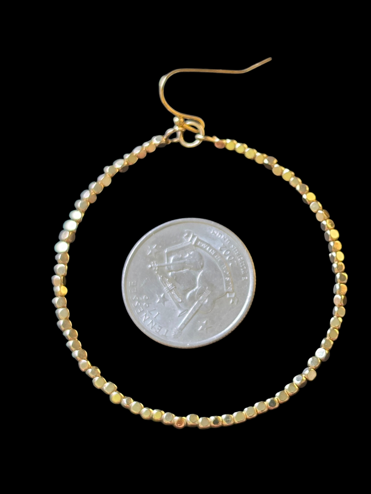 Gold Bead Hoop Earring